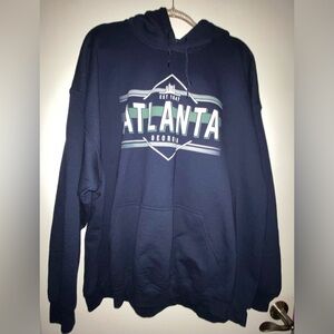 ATLANTA Georgia Navy 2X Hoodie Sweatshirt Pullover Front Pocket